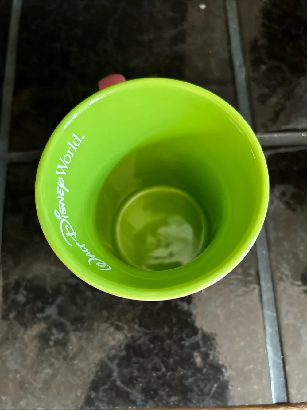 Walt Disney World Minnie Mouse Pink Polka Dot & Lime Green Mug Authentic
